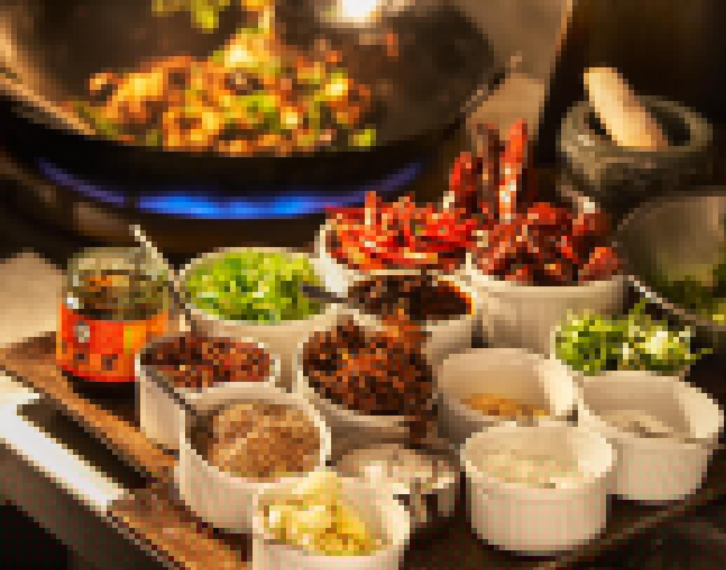 চাইনিজ খাবারের প্রচুর ফ্লেভার রয়েছে। চাইনিজ মেডিসিন অনুযায়ী যে কোনও খাবের মিষ্টি, টক, নোনতা, তেতো ও ঝাল এই পাঁচ স্বাদের সমতা থাকা প্রয়োজন। সিজুয়ান চাইনিজে যেমন ঝালের মাত্রা বেশি, তেমনই আবার ক্যান্টোনিজ খাবারে ঝাল, মশলার মাত্রা একেবারেই কম।