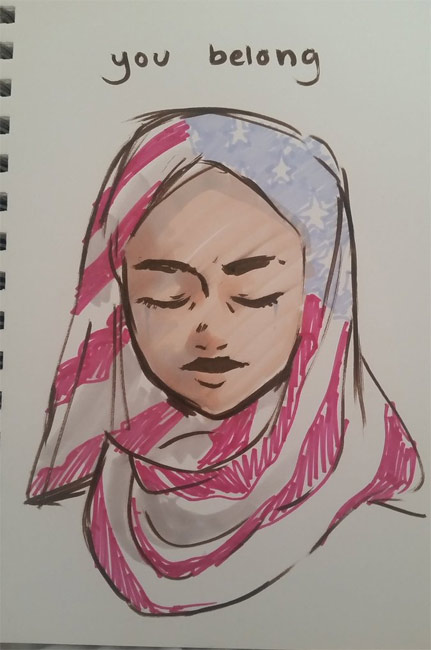 কার্টুনটি এঁকেছেন জনপ্রিয় কার্টুনিস্ট হ্যাঙ্ক গ্রিন।<br> কেটি সিমরেল কার্টুনটি টুইট করে লিখেছেন, আশা করছি এখনও অনেক দেরি হয়ে যায়নি।