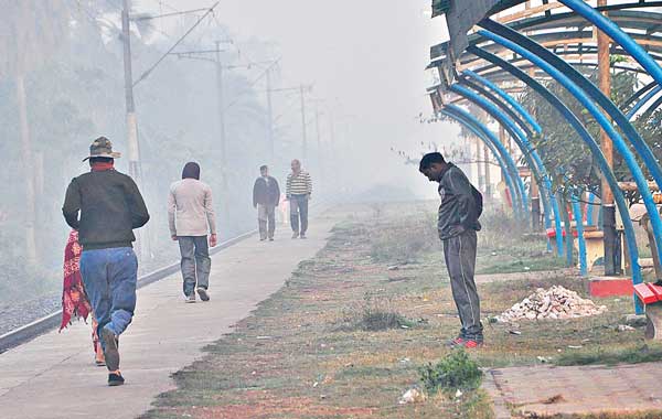 Station and Footbridge are also using for morning exercise