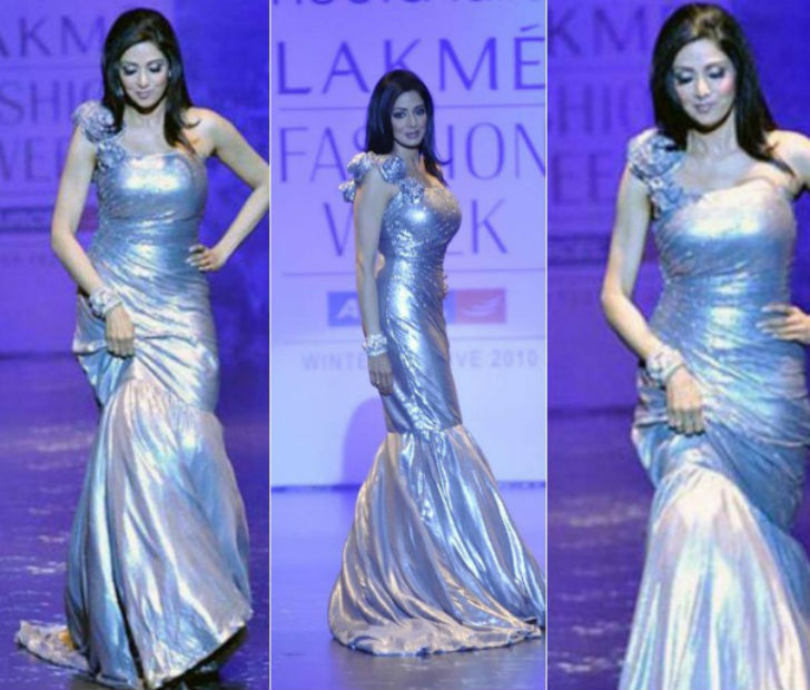 শ্রীদেবী: <br> 
২০১০-এ ল্যাকমে ফ্যাশন উইকে ফ্যাশন ডিজাইনার নীতা লুল্লার ‘মারমেড ড্রেস’-এ সেজেছিলেন শ্রীদেবী। <br> পোশাকের কারণে তিনিও কিছুটা বেসামাল হয়ে পড়েছিলেন স্টেজে। <br> তবে দক্ষতার সঙ্গে সেই পরিস্থিতির সামাল দিয়েছিলেন শ্রীদেবী।