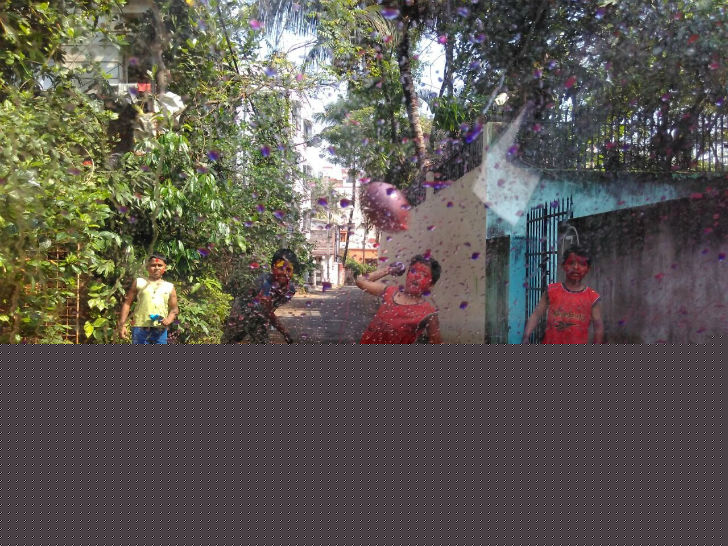 ‘রংদস্যু’। দোলের দিন গাড়ির উপর দামালদের রং-পিচকিরি নিয়ে হামলা।