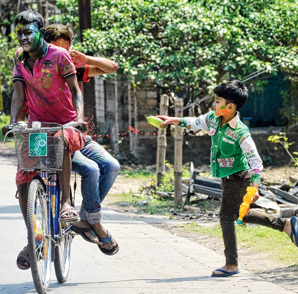 People prefer to celebrate holi in a peaceful way