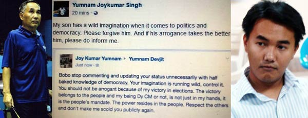 Manipur’s Deputy CM falls in Trouble after his Son’s FB post