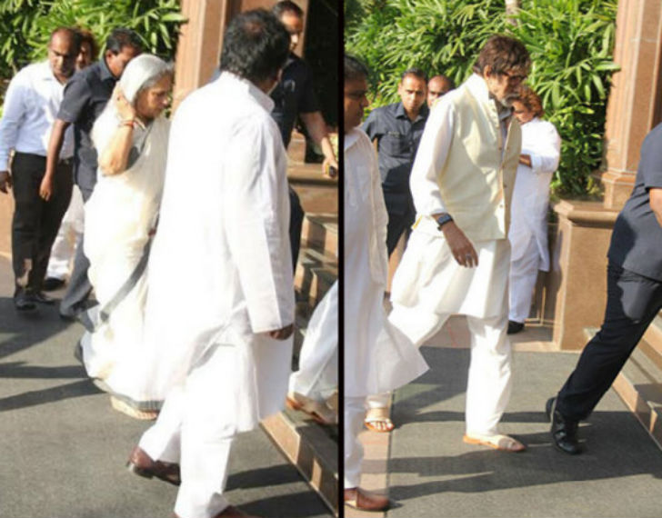 তখন হোটেলে ঢুকছেন জয়া ও অমিতাভ বচ্চন।