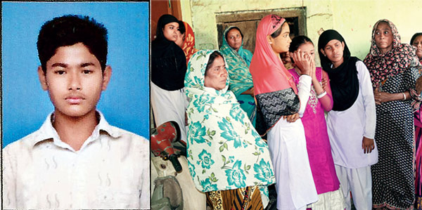 শোক: বাঁদিকে মৃত ছাত্র জানবাজ আনসার। ছবি: সুশান্ত সরকার

