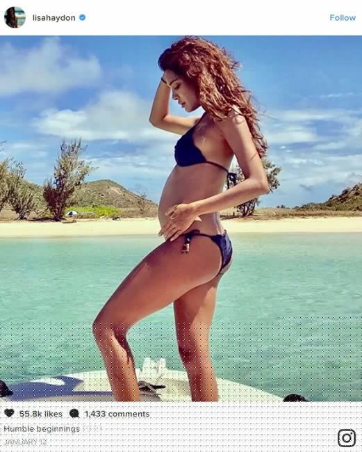 বিয়ের দু’মাস পর জানুয়ারিতে ইনস্টাগ্রামে বেবি বাম্পের এই ছবি পোস্ট করে লিসা ঘোষণা করেন তিনি মা হতে চলেছেন।