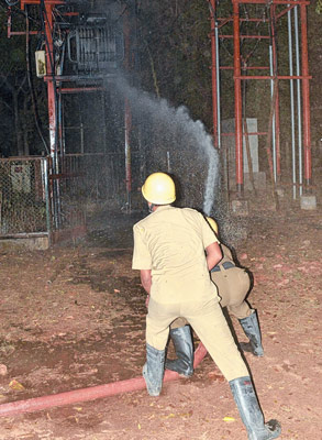 Visva-Bharati University authority were saved from fire with the help of Firemen