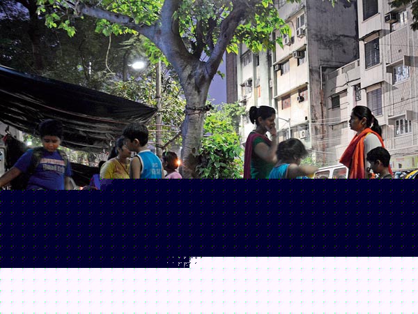 People still gathering for hangout at Subodh Mullick Square