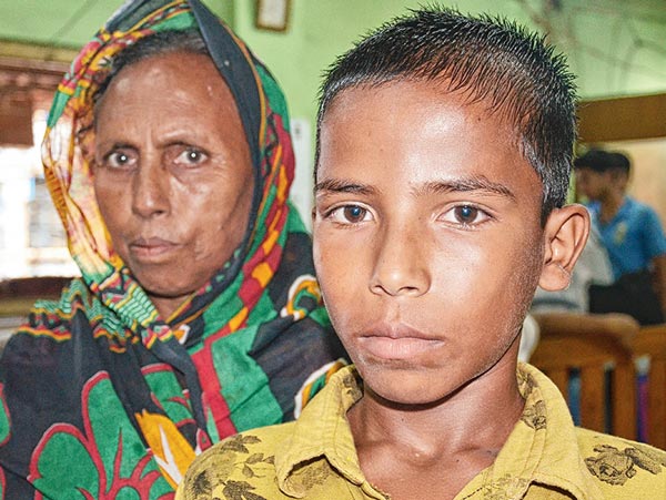 Boy is looking for his mother