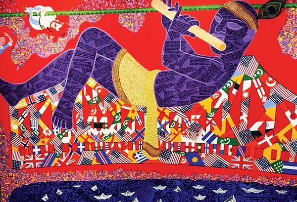 সেলিব্রেশন: অ্যাকাডেমিতে আয়োজিত প্রীতম কাঞ্জিলালের একক প্রদর্শনীর একটি ছবি