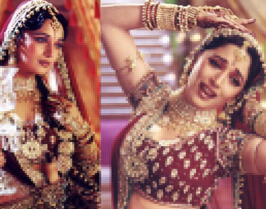 ‘দেবদাস’ ছবিতে ‘কাহে ছেড় মোহে’ গানটিতে সোনালি জরি ও পুতির  <br> কাজ করা লাল রঙের একটি লেহেঙ্গা পরেছিলেন মাধুরী দীক্ষিত।  <br> তাঁর সেই লেহেঙ্গাটির ওজন ছিল ৩০কেজি।