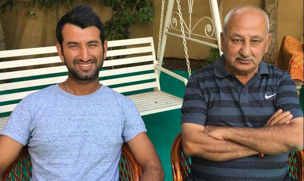 পূজারার ক্রিকেট কেরিয়ারের শুরুর দিন থেকেই বড় সমালোচক ছিলেন তাঁর বাবা অরবিন্দ পূজারা। ছবি: সংগৃহীত।