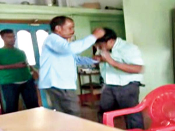 The School president beaten the teacher