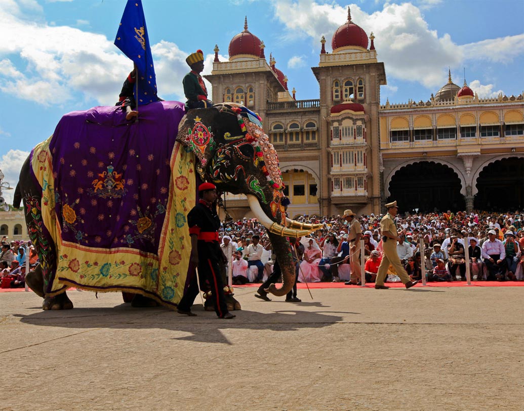 মহীশূর দসেরা: মহীশূর ও কর্নাটকের সবচেয়ে জনপ্রিয় উত্সব দসেরা। এই দিন গয়না ও বিশেষ পোশাকে হাতি সাজানো হয়। মহীশূরের রাস্তা দিয়ে হেঁটে যায় সেই হাতি। হাতির মাথায় বসানো থাকে চামুণ্ডি দেবী। চামুন্ডা পাহাড়ের কোলে দেবীর মন্দির। নবরাত্রীর ৯ দিন ধরে চামুন্ডি দেবীর আরাধনার পর দসেরার দিন বের হয় এই শোভাযাত্রা।