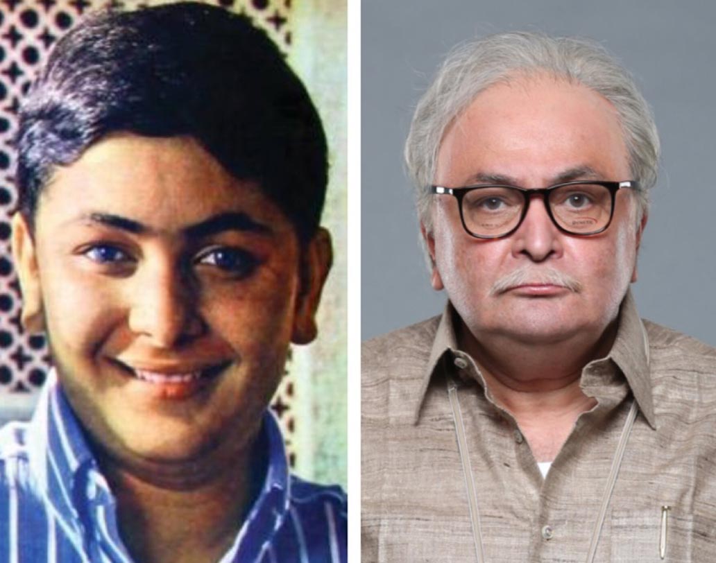 আগামী ছবি অমিতাভ বচ্চনের সঙ্গে ‘১০২ নট আউট’। ডানদিকে সেই ছবির লুক। নিজের দুদীর্ঘ অভিনয় জীবনের জন্য এই ছবি টুইট করেছেন অভিনেতা।