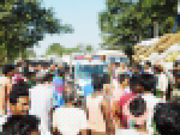 Villagers have shown anger and blocked a road as a villager arrested without any fault