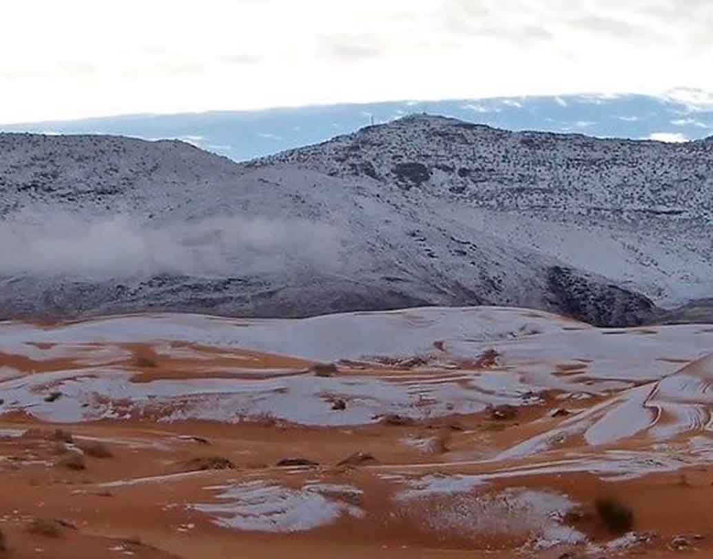 তথ্য বলছে, এর আগে ১৯৭৯ সালে তুষারপাত হয়েছিল সহারায়। তার আগে সহারায় তুষারপাতের ঘটনা জানা যায় না। সে বছর আলজিরিয়ার বিশাল অঞ্চল জুড়ে বরফ পড়েছিল। আধ ঘণ্টার জন্য নাকি স্তব্ধ হয়ে গিয়েছিল ট্রাফিক।