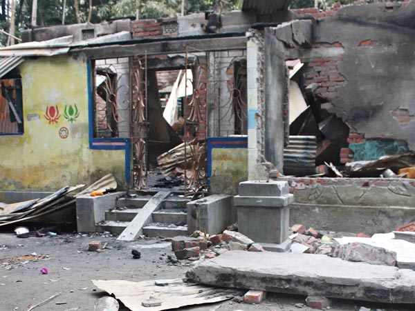 The entire house was burnt during the wedding ceremony