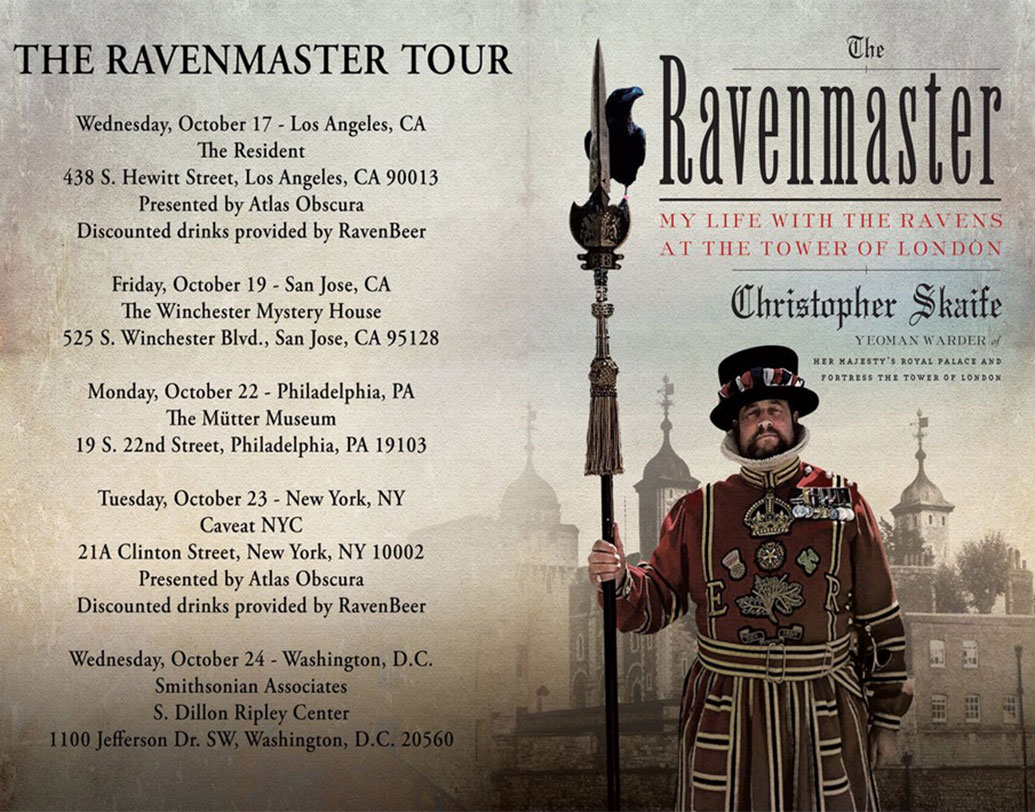 পোষ্যদের সঙ্গে সময় কাটানোর ফাঁকে ‘মাই লাইফ উইথ দ্য র‌্যাভেনস অ্যাট দ্য টাওয়ার অব লন্ডন’ নামে বইও লিখেছেন ক্রিস্টোফার স্কেইফ।