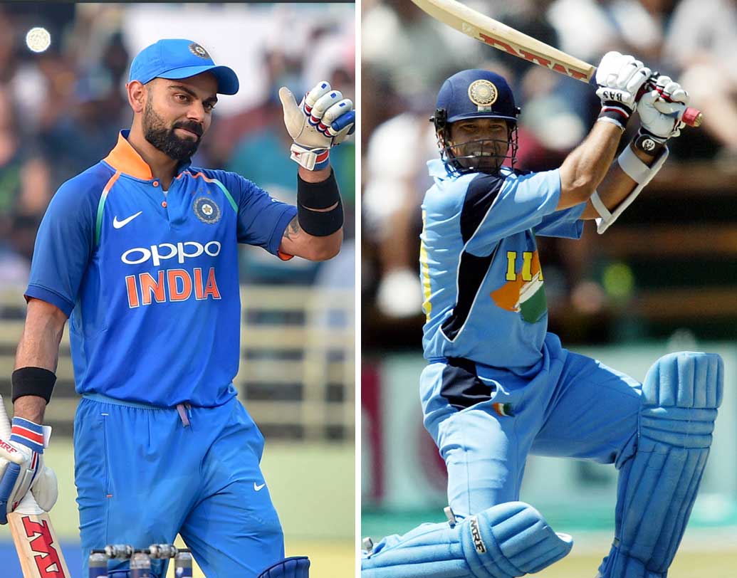 দশ হাজার রান পূর্ণ করার সময় বিরাটের গড় ছিল ৫৯.৬২ আর সচিনের ৪২.৬৩।