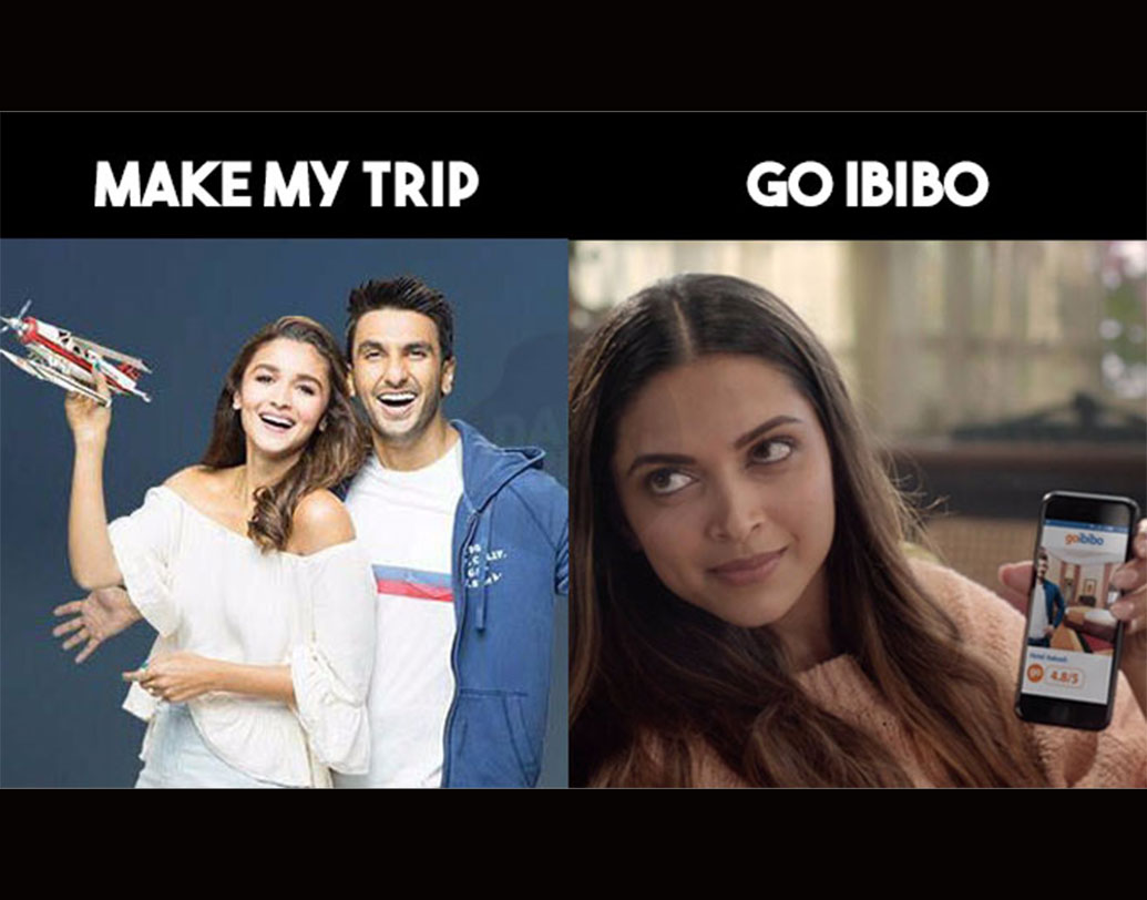 আসলে দু’জনেই বেশ কিছু ব্র্যান্ডের অ্যাম্বাসাডর। এই ব্র্যান্ডগুলি পরস্পরের প্রবল প্রতিদ্বন্দ্বী। যেমন বেড়াতে যাওয়ার ক্ষেত্রে রণবীর বলছেন, ‘মেক মাই ট্রিপ’-এর মাধ্যমে যেতে। আর দীপিকা প্রচার করছেন ‘গো আইবিবো’-র হয়ে।