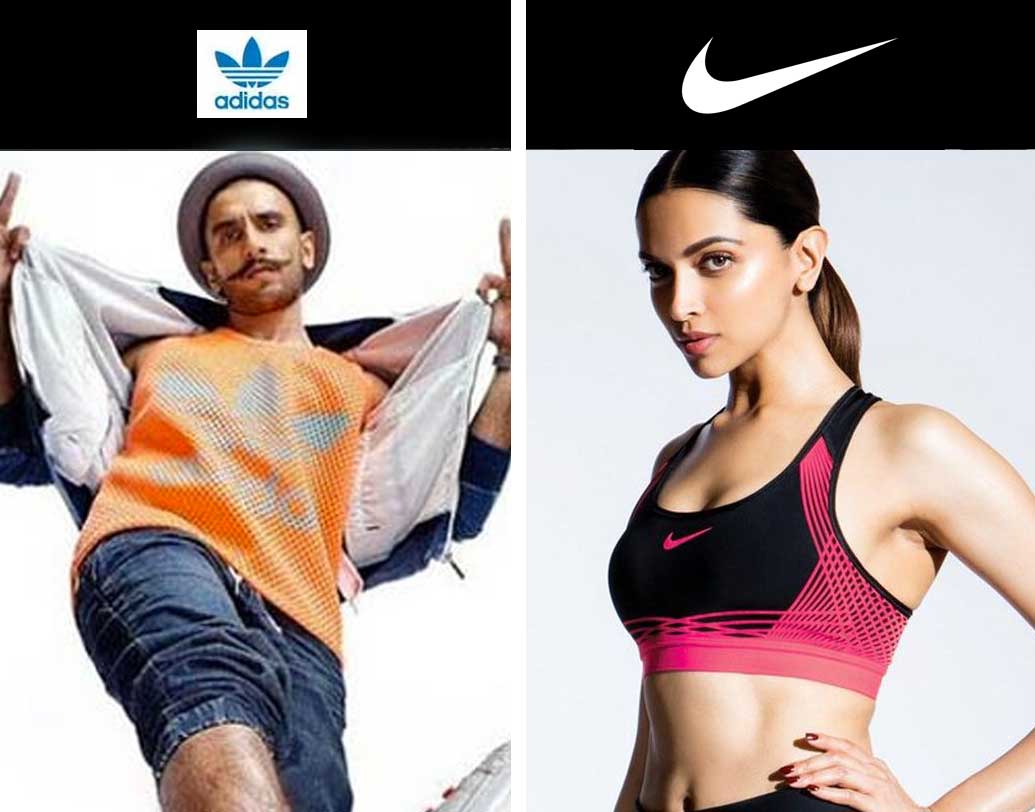 রণবীর বলছেন অ্যাডিডাস ব্যবহার করতে, আর দীপিকা বলছেন নাইকি। দু’টি ব্র্যান্ডের মধ্যে বিশ্ব বাজারে মারাত্মক প্রতিযোগিতা রয়েছে।