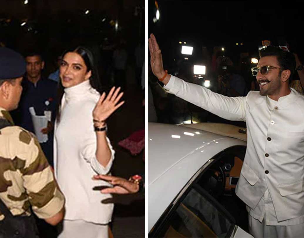 ইতিমধ্যেই বিমানবন্দরে দেখা গিয়েছে দীপিকাকে। স্টানিং আউটফিটে অনুরাগীদের উদ্দেশে হাত নেড়ে মুম্বই থেকে ইতালিতে রওনা দিয়েছেন দীপিকা। রণবীরও স্বভাবসিদ্ধ ভঙ্গিতে পাপারাজ্জিদের দিকে তাকিয়ে হাত নাড়েন।