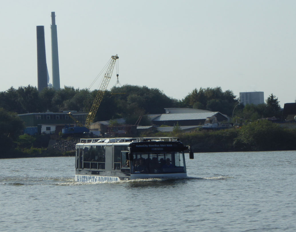 ডাঙা থেকে সহজেই জলে নেমে পড়ল বাসটা। তার পর এগিয়ে চলল তরতর করে। বন্দর শহরের জন্য একেবারে উপযুক্ত এই বাস। জল বা জলের ধারে বসতি গড়ে উঠেছে যে শহরে। সেখানকার জন্য এই বাস কিন্তু বেশ জরুরিও।