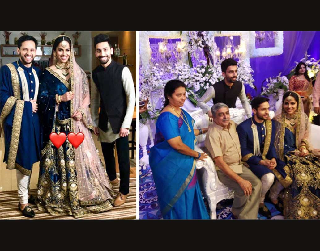 সাইনা ও কাশ্যপের বেস্ট ফ্রেন্ড গুরুসাই দত্তের বেশ কয়েকটি ছবিও পোস্ট হয়েছে সোশ্যাল মিডিয়ায়।   ক্রীড়াজগত ও বলিউডের তারকারাও শুভেচ্ছা জানান নতুন জুটিকে। তবে সচিন তেণ্ডুলকর প্রথমে ভুল করে কিদাম্বি শ্রীকান্তের সঙ্গে সাইনার ছবি পোস্ট করেছিলেন।