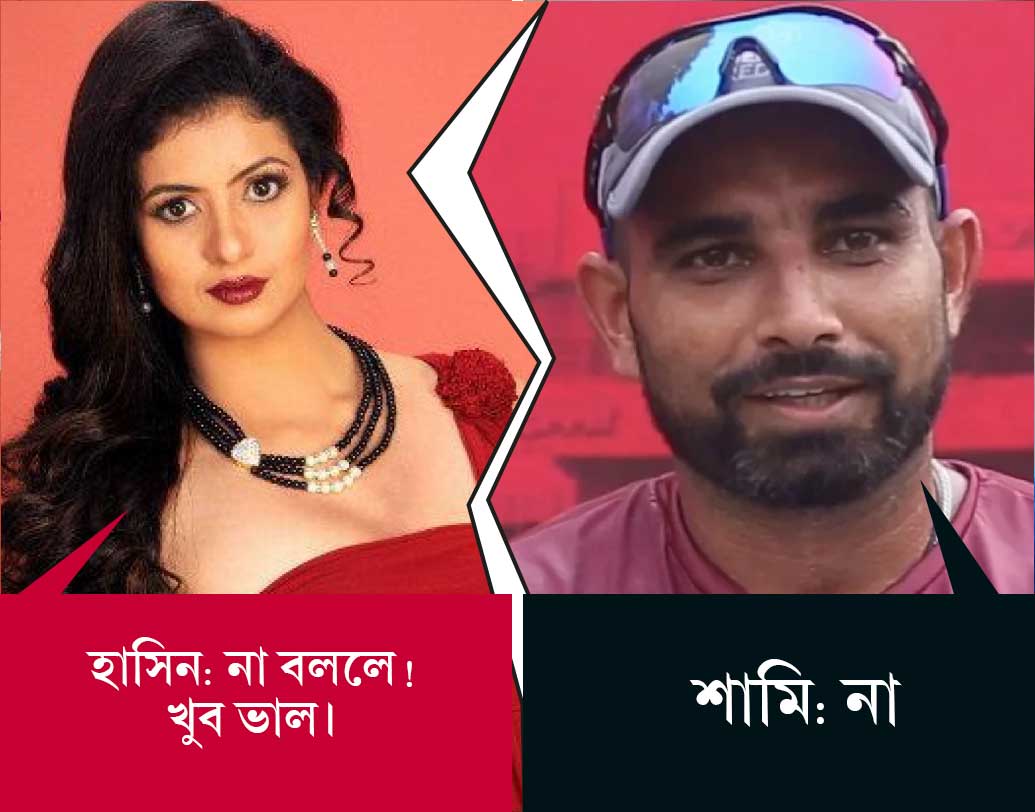 শামি: না। হাসিন: না বললে! খুব ভাল। আচ্ছা দুবাইতে তো মহম্মদ ভাই ছিলেন না। তুমি ফোনে বলেছিলে, হোটেল থেকে বাইরে যেতে পারব না, কারণ দুবাইয়ের ভিসা নেই। এটা তুমি বলেছিলে?