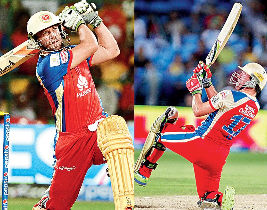 স্কুপ থেকে ফ্লেমিঙ্গো: মাঠের সর্বত্র অভিনব সব শট খেলতে পারেন এবি ডিভিলিয়ার্স। সেই কারণেই বলা হয় ‘এ বি ৩৬০ ডিগ্রি’। পাখির মতো উড়ন্ত অবস্থায় খেলতে পারেন ফ্লেমিঙ্গো শট। স্কুপ শটে দুরন্ত, আবার বল উড়িয়ে দিতে পারেন ধ্রুপদী ভঙ্গিতেও।