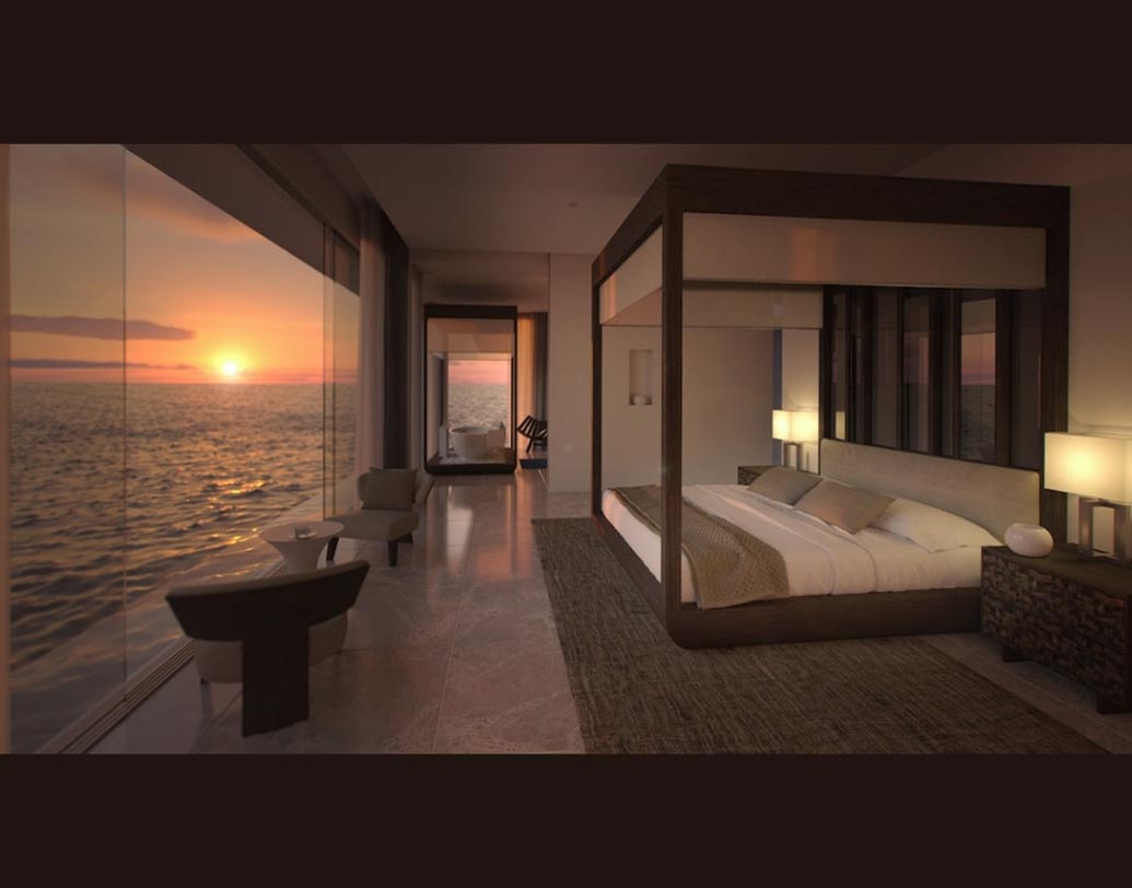 তা ছাড়াও বাংলোটিতে রয়েছে জিম, বার, সান ডেক, স্পা, পর্যটকদের জন্য আলাদা লিভিং রুম। আহমেদ সালিম জানিয়েছেন, পর্যটকদের নিরাপত্তার দিকটাও মাথায় রাখা হয়েছে।