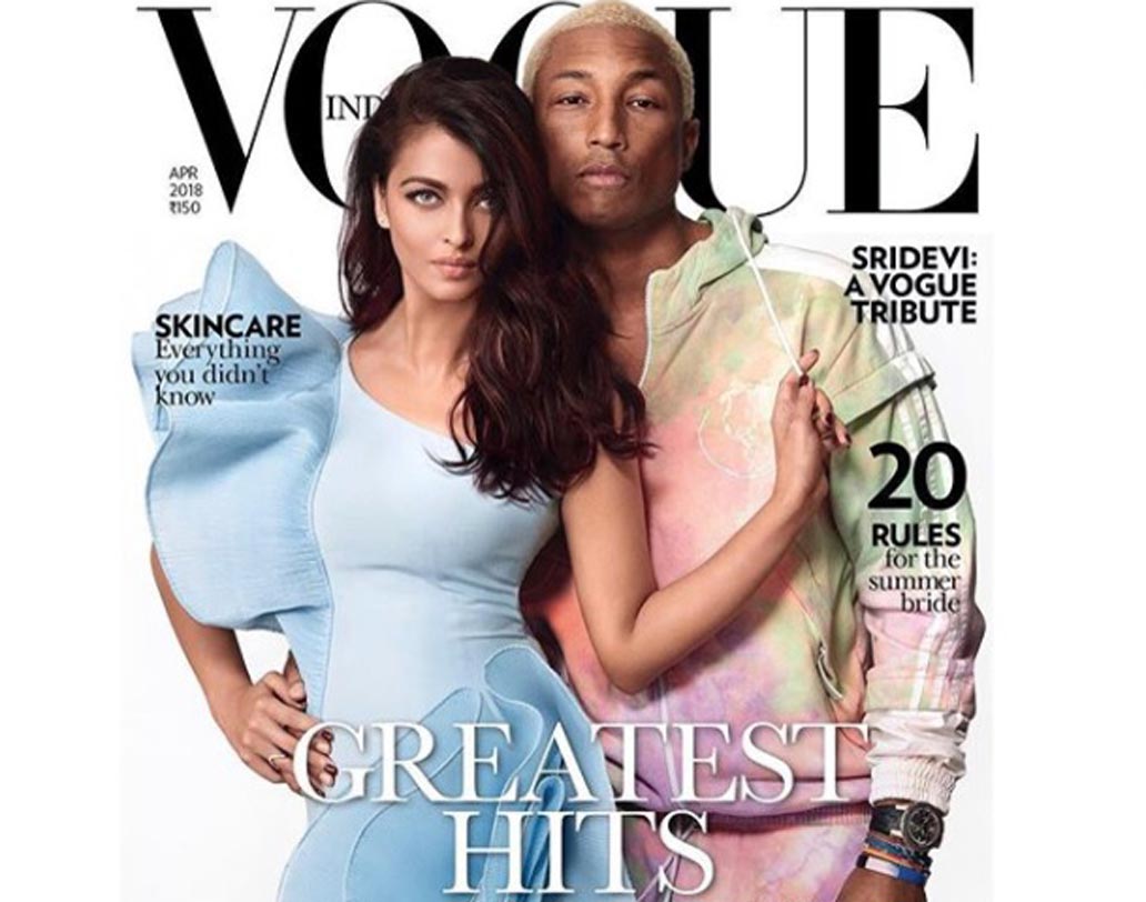 ঐশ্বর্যা রাই বচ্চন বলে কথা। তাঁর সব কাজেই যে চমক থাকবে, তা এক কথায় বলা যায়। বিখ্যাত ফ্যাশন ম্যাগাজিন ‘ভোগ ইন্ডিয়া’র এপ্রিল ইস্যুর কভারগার্ল হয়েছেন বচ্চন-বধূ। কভার ইমেজে তাঁর পার্টনার হয়েছেন ফ্যারেল উইলিয়ামস।