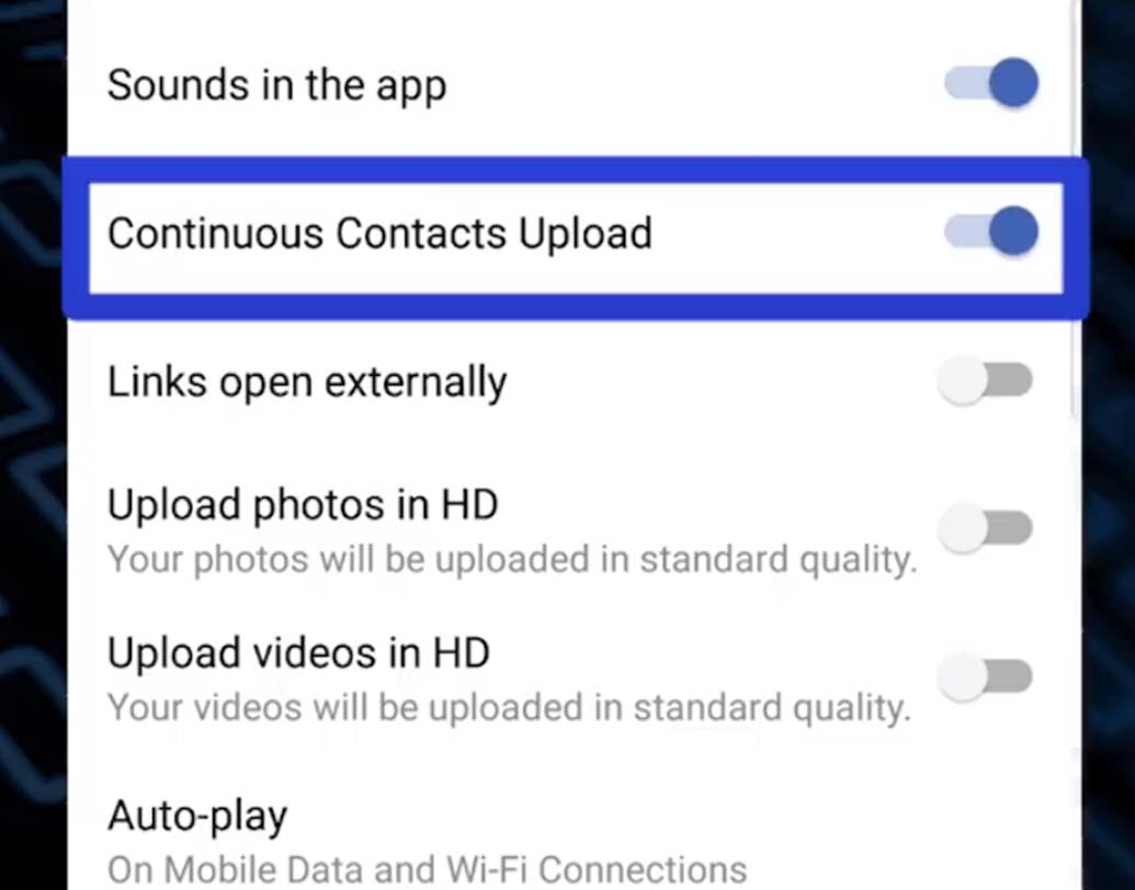 আইওএস এবং অ্যান্ড্রয়েড ফোনের অ্যাপ থেকে এই ফিচারটা কী ভাবে বন্ধ করবেন, তা-ও জেনে নিন। অ্যান্ড্রয়েড ফোনে ফেসবুক অ্যাপটা খুলে ডান দিকের মেনু বাটনে যান। সেখান থেকে ‘অ্যাপ সেটিংস অপশন’ সিলেক্ট করুন। সেখান থেকে ‘কন্টিনিউয়াস কনট্যাক্ট আপলোড’ ফিচারটি টার্ন অফ করে দিন। ব্যস! তা হলেও আর কোনও দিন আপনার কল ডেটা এবং এসএমএস রেকর্ড করতে পারবে না ফেসবুক।