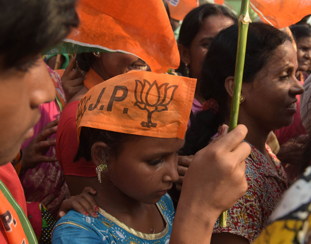 মহম্মদবাজারে বিজেপির মিছিল।