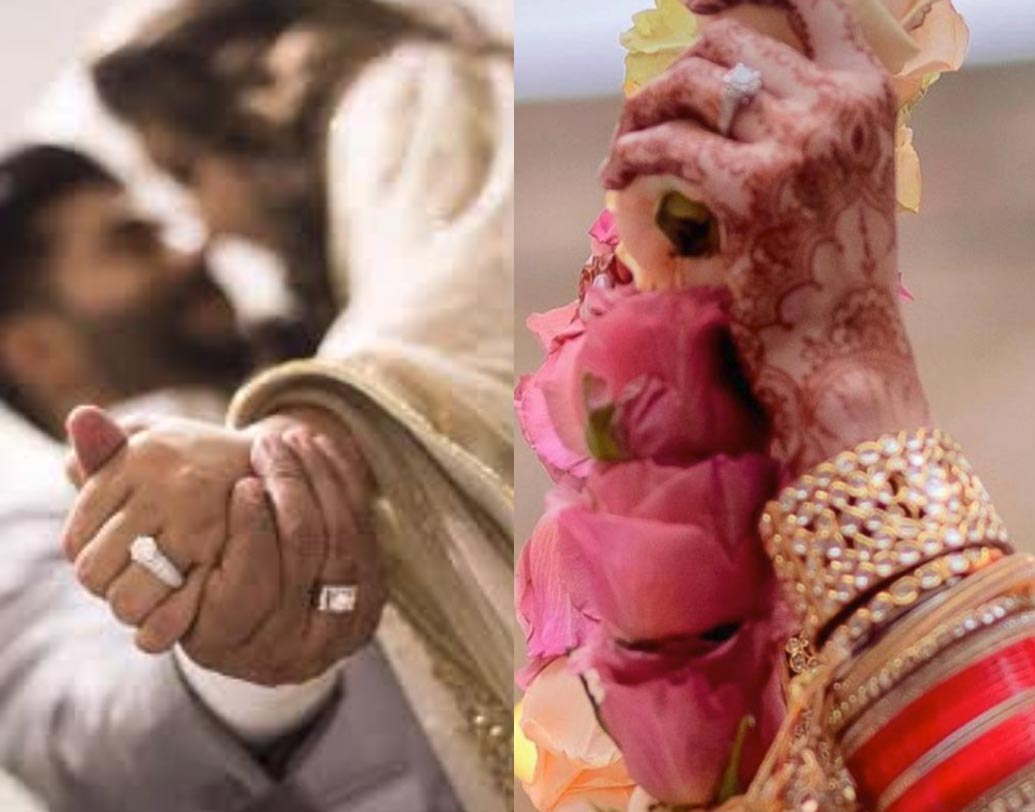 ওয়েডিং রিং: বিরুষ্কার বিয়ের আংটির সঙ্গেও রাজ-শুভশ্রীর ওয়েডিং রিংয়ের হুবহু মিন খুঁজে পেয়েছেন ওয়েব অডিয়েন্স।