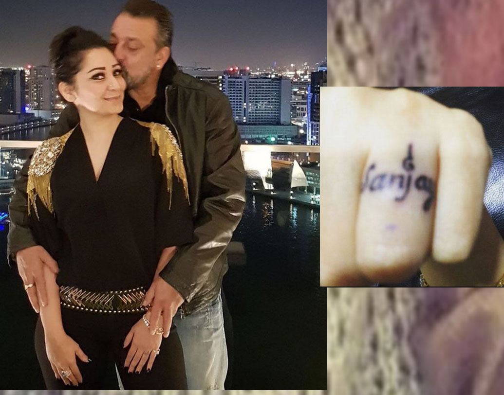 সুখে-দুঃখে সব সময়ই সঞ্জয় দত্তের পাশে ছিলেন স্ত্রী মান্যতা দত্ত। প্রথম দিকে শিরোনামে থাকলেও মান্যতাকে নিয়ে মিডিয়ায় এখন আর তেমন হইচই আর নেই। তবে নিজের বাঁ-আঙুলে সঞ্জু-র ট্যাটু আঁকিয়ে প্রেম জাহির করতে পিছু হটেননি মান্যতা। ছবি: সংগৃহীত।