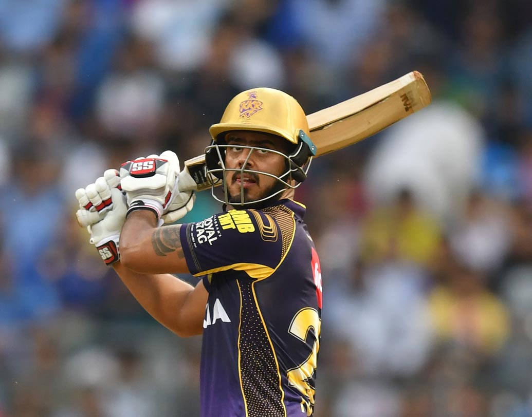 নীতীশ রাণা: টুর্নামেন্টের প্রথম দিকের মতো না হলেও ছন্দেই রয়েছেন এই বাঁহাতি ব্যাটসম্যান অলরাউন্ডার। আজও তাংর কাছ থেকে মিডল অর্ডারে একটা ভরসাযোগ্য ইনিংস চাইবে কলকাতা। ছবি: এএফপি।