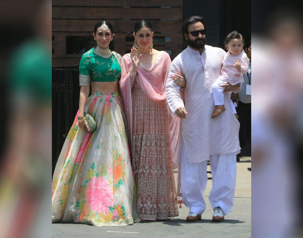 করিশ্মা, করিনা এবং সইফের সঙ্গে ছোট্ট তৈমুরের পরনেও সাবেকী পোশাক।