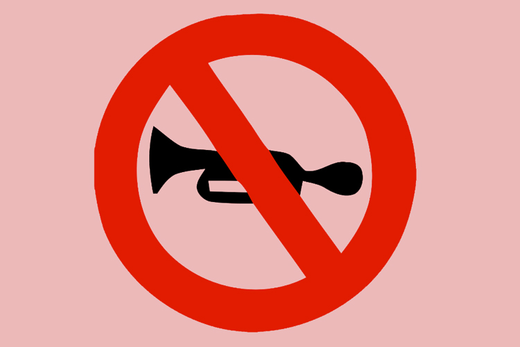 A Photograph representing prohibition of using horns