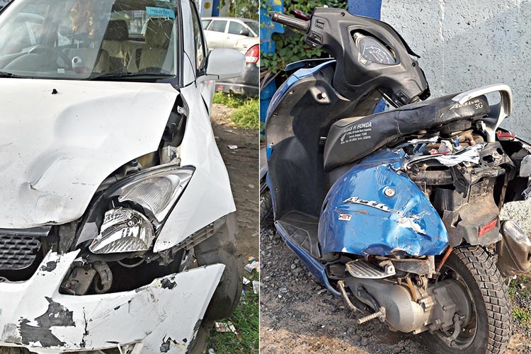 Two students injured in a road accident