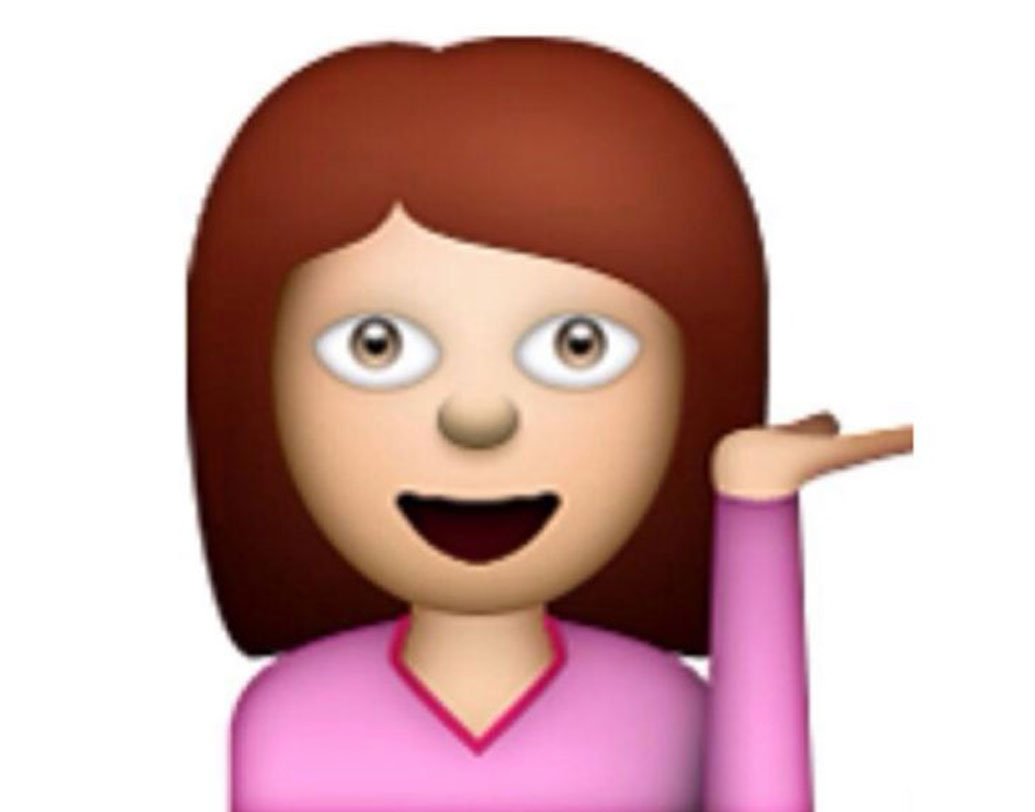 আহা! কেমন লাগছে আমাকে, কিংবা নতুন  হেয়ার কাটিং কেমন হল— এ সব জানতে চেয়েই এত কাল এই ইমোজি ব্যবহার করলে আজই সে অভ্যাস বদলান। এই ইমোজি আসলে ‘ইনমরফেশন গার্ল’-এর প্রতীক। যে কিনা তথ্য দিয়ে সাহায্য করে আমাদের। আপনার মাথা ঘামানো বন্ধ করুন, আর আমাদের তথ্যে ভরসা রাখুন— এমনই এর আসল মানে!