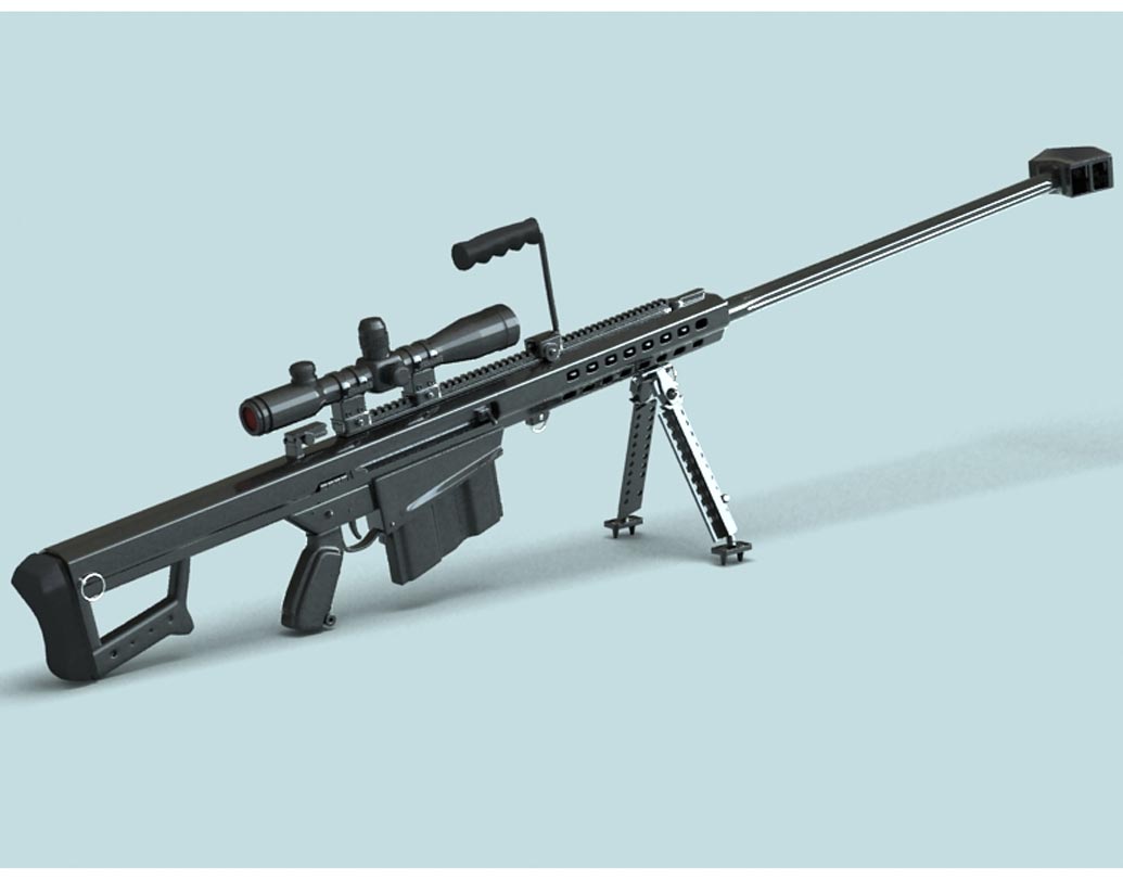 ব্যারেট এম৮২: সেমি অটোমেটিক, অ্যান্টি মেটেরিয়াল রাইফেল। আশির দশকে এই রাইফেলের প্রথম ব্যবহার শুরু হয়। মার্কিন সেনাবাহিনী ও সুইডেনের সশস্ত্র বাহিনীতে প্রথম ব্যবহার হয় এর। চার কিলোমিটার দূর থেকে লক্ষ্যভেদে সক্ষম এই রাইফেল।