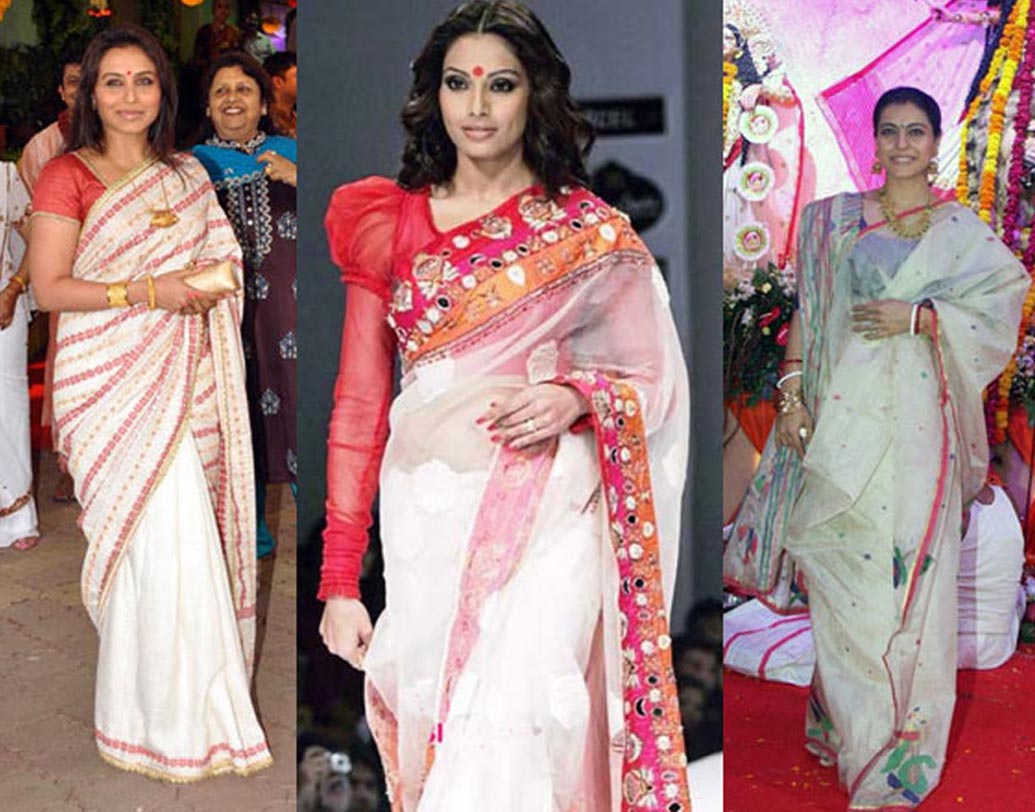 বাংলার তাঁত: শান্তিপুর, ধনেখালি বা বেগমপুরি, কখনও হালকা, কখনও বা একটু ভারী। কখনও চওড়া পাড়, কখনও সরু, কখনও বা গোটা শাড়িজুড়ে বুটি। এক্কেবারে হাতে বোনা সুতির শাড়ি ‘হ্যান্ডলুম’।