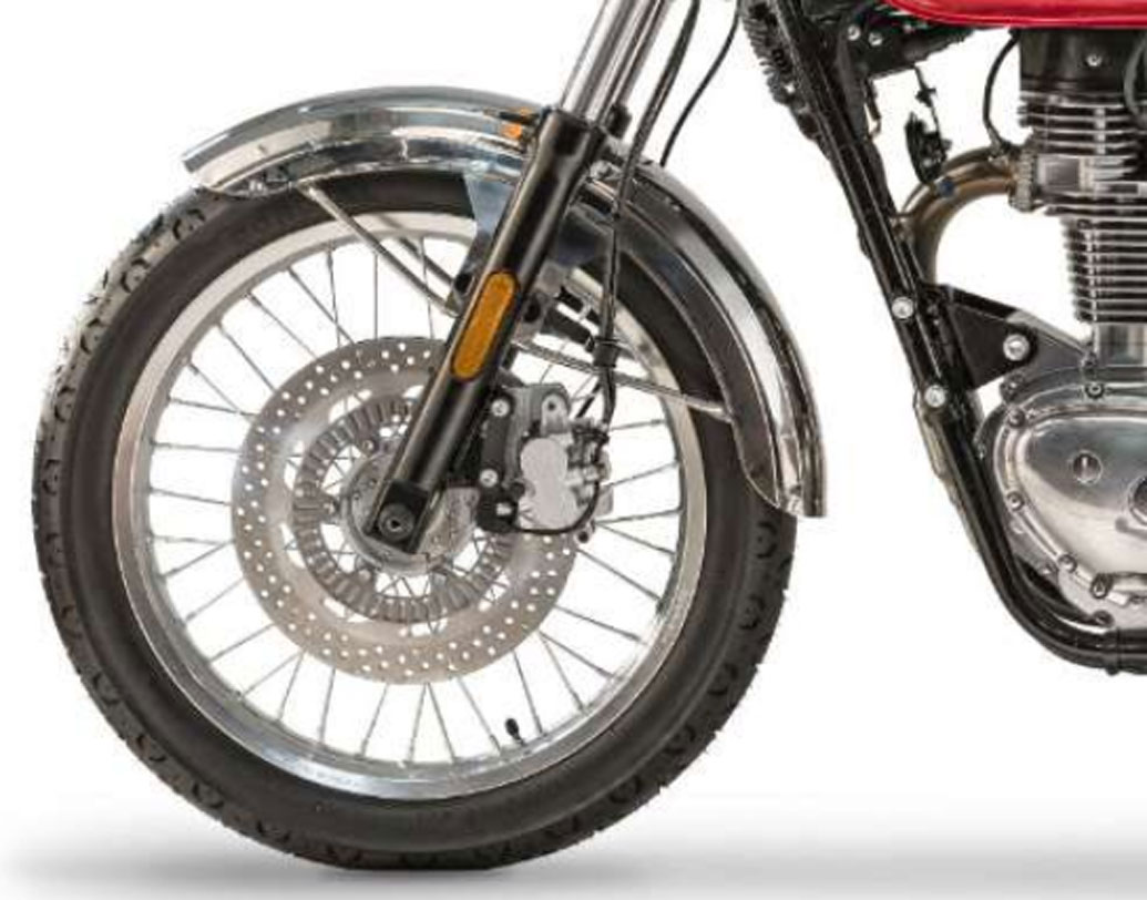 ইমপেরিয়েলের সামনে ও পিছনের চাকাতে থাকবে ডিস্ক ব্রেক এবং এবিএস। বাইকটির ওজন ২০০ কেজি।