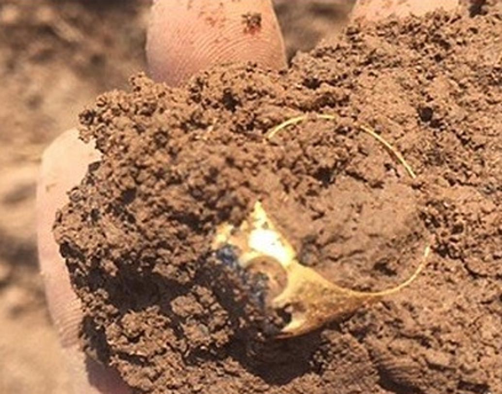 গত রবিবার ওই মাঠে সন্ধান চালাচ্ছিলেন মাসে। সেখানেই ১৮০০ বছর আগের ওই রোমান আংটির খোঁজ মেলে।