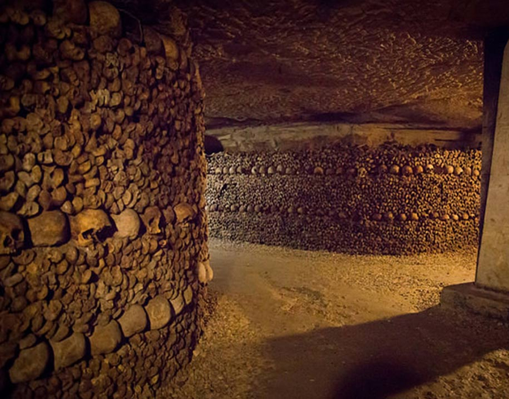 প্যারিসের ক্যাটাকম্ব সংগ্রহশালাটি মূল শহরের মাটির তলায় একটি সুড়ঙ্গের আকারে গড়ে তোলা। প্রায় ষাট লক্ষ মানব কঙ্কাল দিয়ে এটি গড়ে তোলা হয়েছে মাটির ৬৫ ফুট গভীরে।