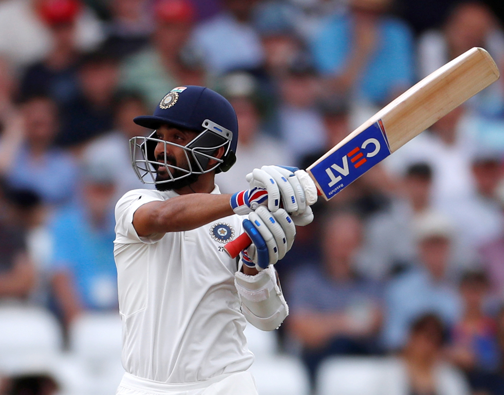 ক্যাপ্টেন কোহালির সঙ্গে দু’টি শতরানের পার্টনারশিপ গড়েছেন অজিঙ্ক রাহানে। ট্রেন্ট ব্রিজে তাঁদের ১৫৯ রানের পার্টনারশিপের জেরে টিম ইন্ডিয়া প্রথম ইনিংসে বড় রানের লিড নেয়। সাউদাম্পটনে ২৪৫ রান তাড়া করতে গিয়ে চতুর্থ দিনে ১০১ রানের পার্টনারশিপ গড়েছিলেন কোহালি-রাহানে। ফলে সহ-অধিনায়ক রাহানের জায়গা দলে প্রায় পাকা। ছবি: রয়টার্স।