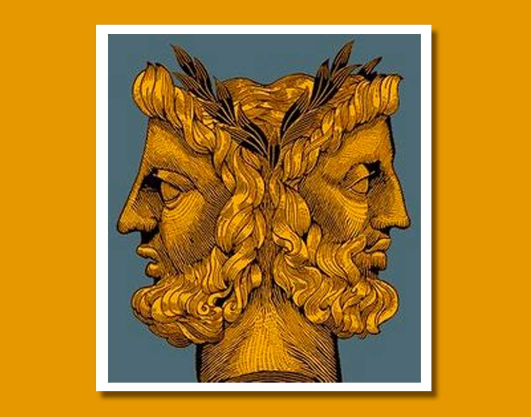 জানুয়ারি মাসের নামের পিছনে আছেন রোমান দেবতা জেনাস। দুই মুখ দিয়ে তিনি সামনে ও পিছনে দেখতে পান। খ্রিস্টজন্মের প্রায় ৬৯০ বছর আগে সম্রাট নুমো পম্পিলিস জানুয়ারি মাসকে বছর শুরুর প্রথম মাস হিসেবে ঘোষণা করেন। দুটি মুখ দিয়ে জেনাস পুরনো ও নতুন বছর দেখতে পাবেন, এই ছিল ধারণা।