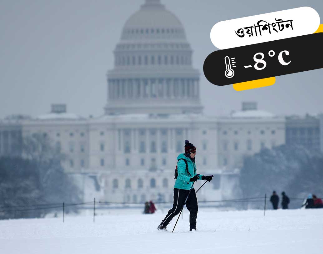 মেরুবৃত্তের প্রায় আড়াই কোটি বাসিন্দা রয়েছেন হিমাঙ্কের চেয়ে ২০ ডিগ্রি নীচে। ওয়াশিংটনে তাপমাত্রা হিমাঙ্কের চেয়ে ৪ ডিগ্রি নীচে। মরণ ঠান্ডা বলেও একে উল্লেখ করেছেন এক আবহাওয়াবিদ।